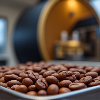 焼きたてのコーヒー豆